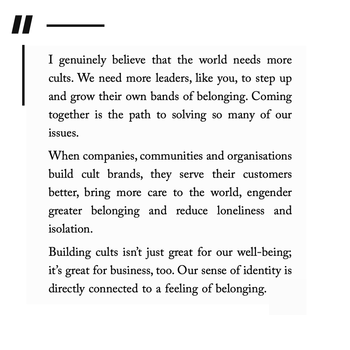 Quote from How To Start A Cult