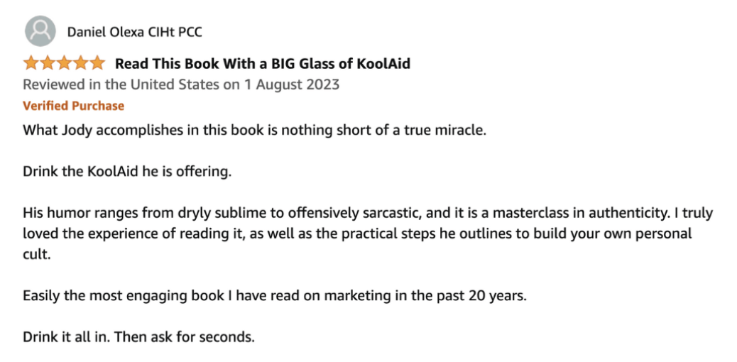 Amazon review — How To Start A Cult