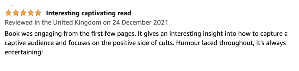 Amazon review — How To Start A Cult